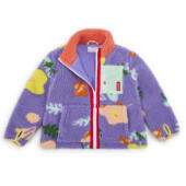 Hello Hossy teddyjas Floral Paars lila teddy jas met bloemenprint voor kinderen vooraanzicht
