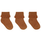KS3762 3 PACK LACE SOCKS LEATHER BROWN Main