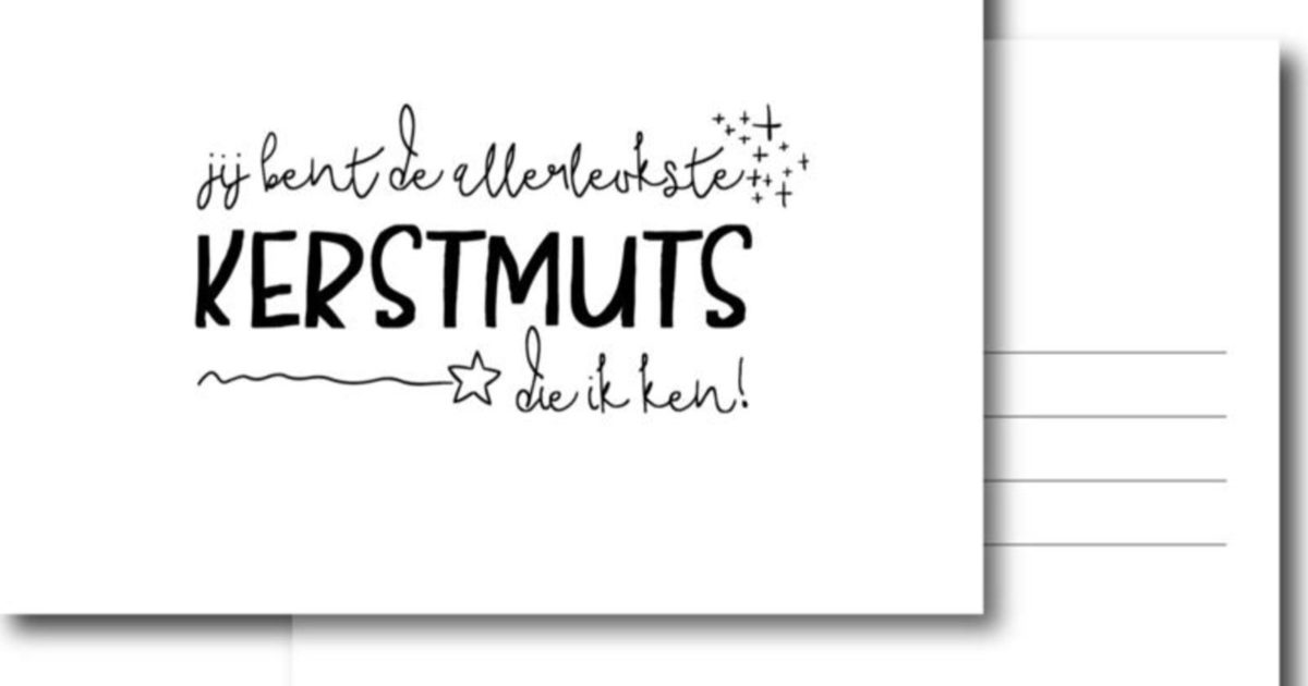 Winkeltje Van Anne Allerleukste Kerstmuts Zwart Wit Kaarten
